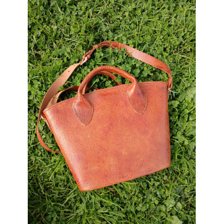 Sac en cuir modèle panier