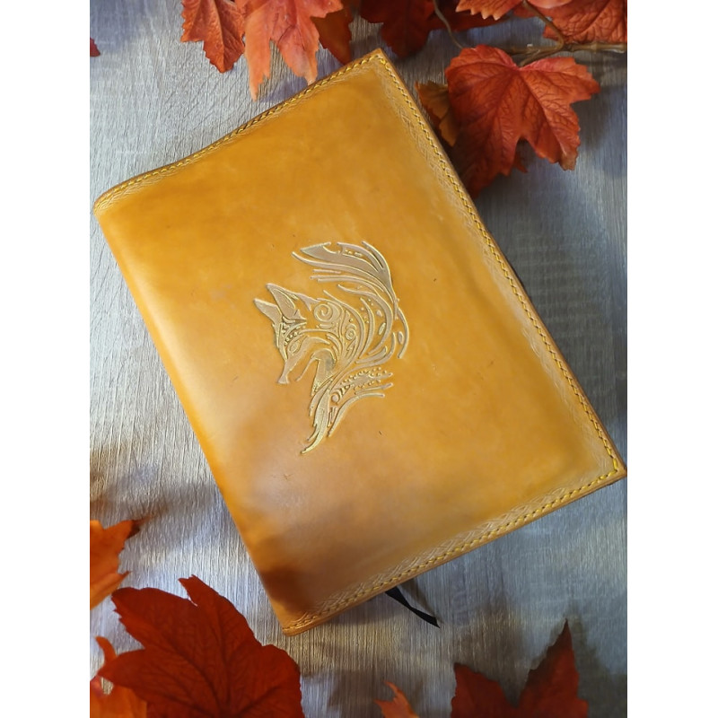 Couvre livre renard Cuir
