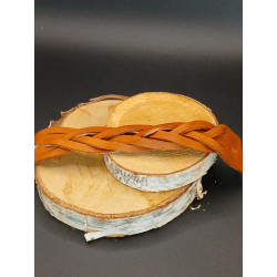 Bracelet Cuir tressée couleur Brin boisée