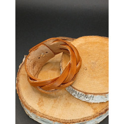 Bracelet Cuir tressée couleur Brin boisée