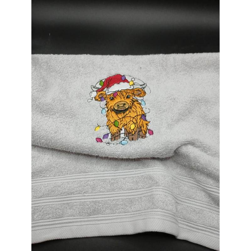 Serviette toilette Vache écossaise
