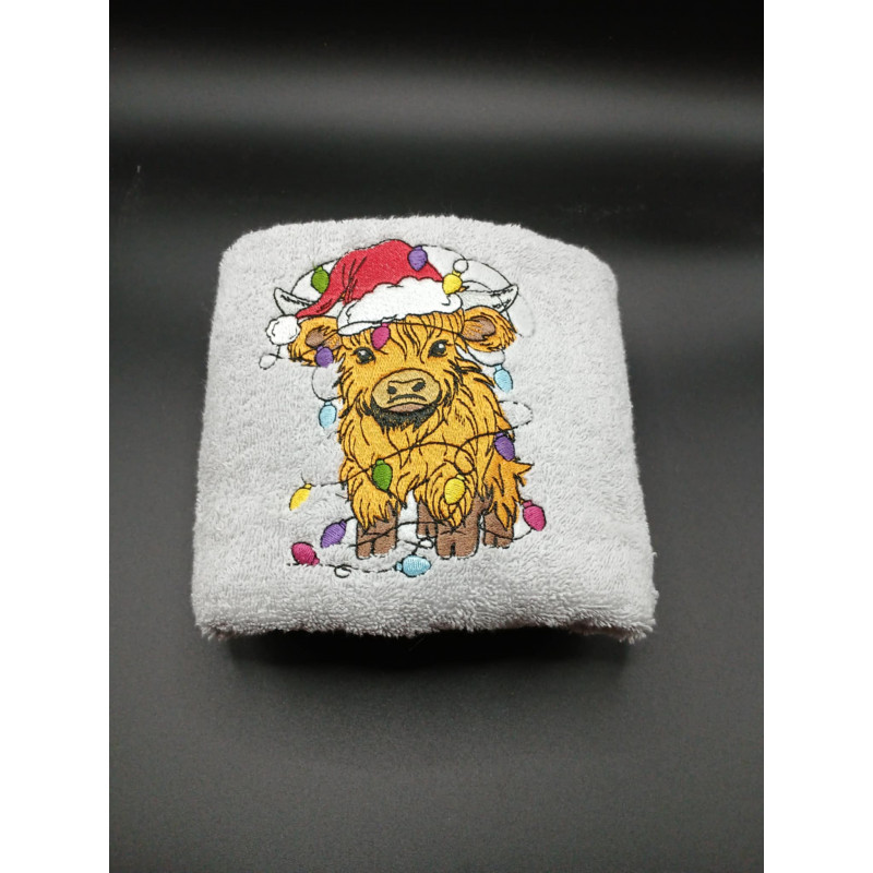 Serviette toilette Vache écossaise