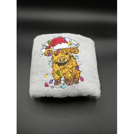 Serviette toilette Vache écossaise