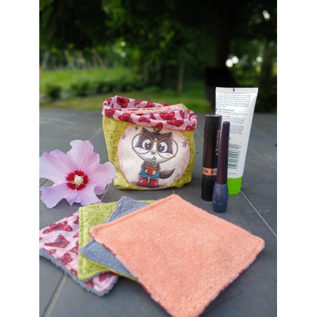 Lingette démaquillante "Chat Fleur"