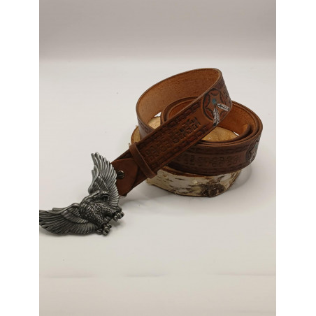 Ceinture en cuir boucle Aigle.