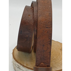 Ceinture cuir Marron "Forêt"
